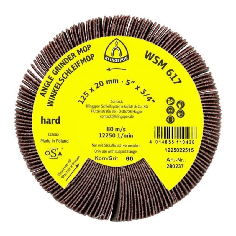 Roda para esmerilhadeiras angulares WSM 617